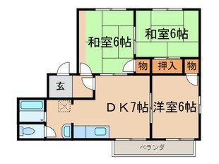 グリ－ンフレグランスＢ棟の物件間取画像